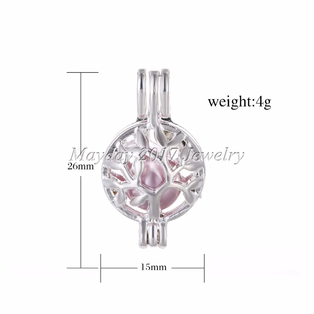 10 шт. серебряное дерево жизни жемчужная клетка бусина для изготовления украшений