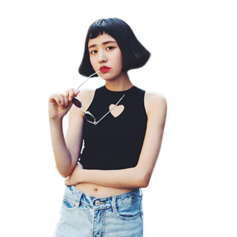 Women Camis White Black Crop Top Sexy Cut-out Bustier Bralette Bralet Corset Vest Blouse Women's Hole Tanks Tops | Женская одежда