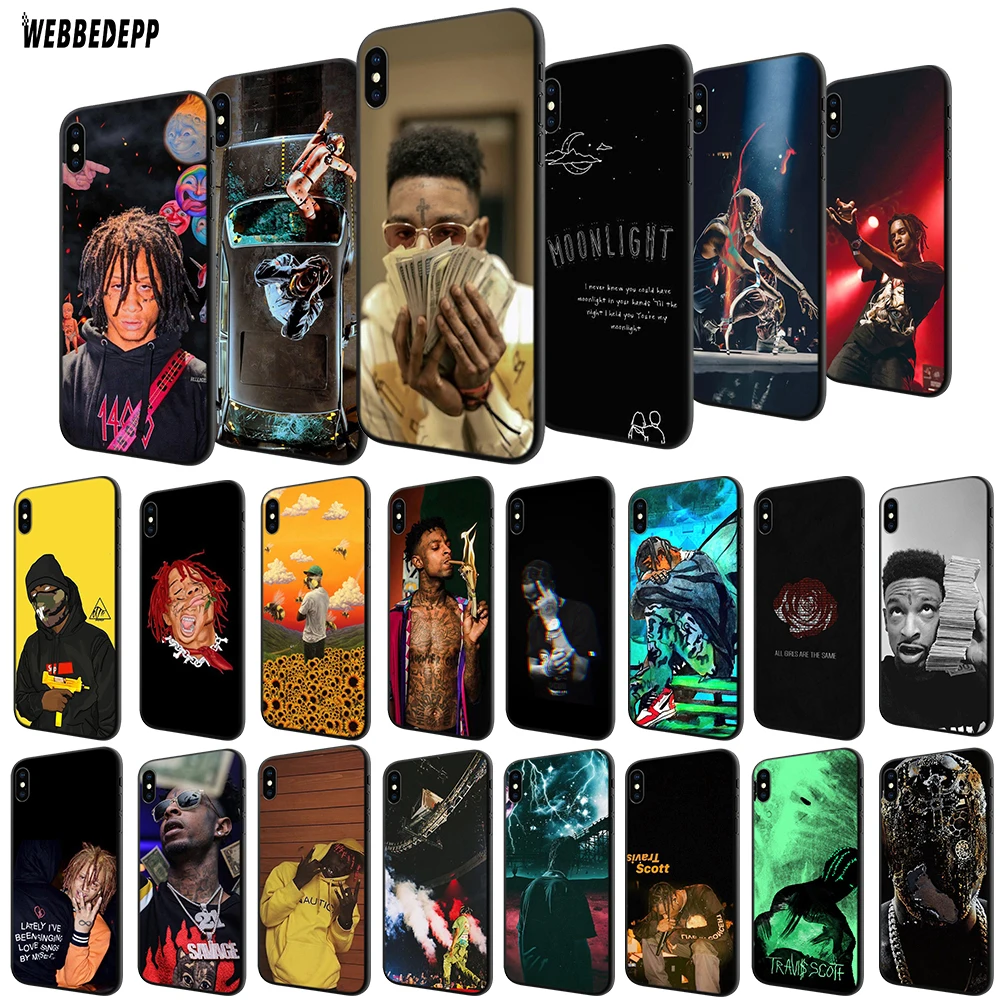 WEBBEDEPP чехол из тпу с тревисом скоттом для Apple iPhone 6 6S 7 8 Plus 5 блесток SE X XS MAX XR мягкий
