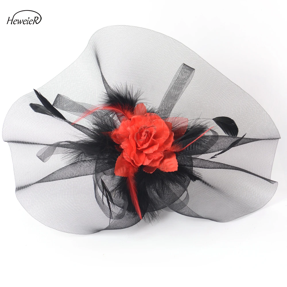 Новинка 2019 Женские аксессуары женские черные Большие сетчатые шляпки с цветами