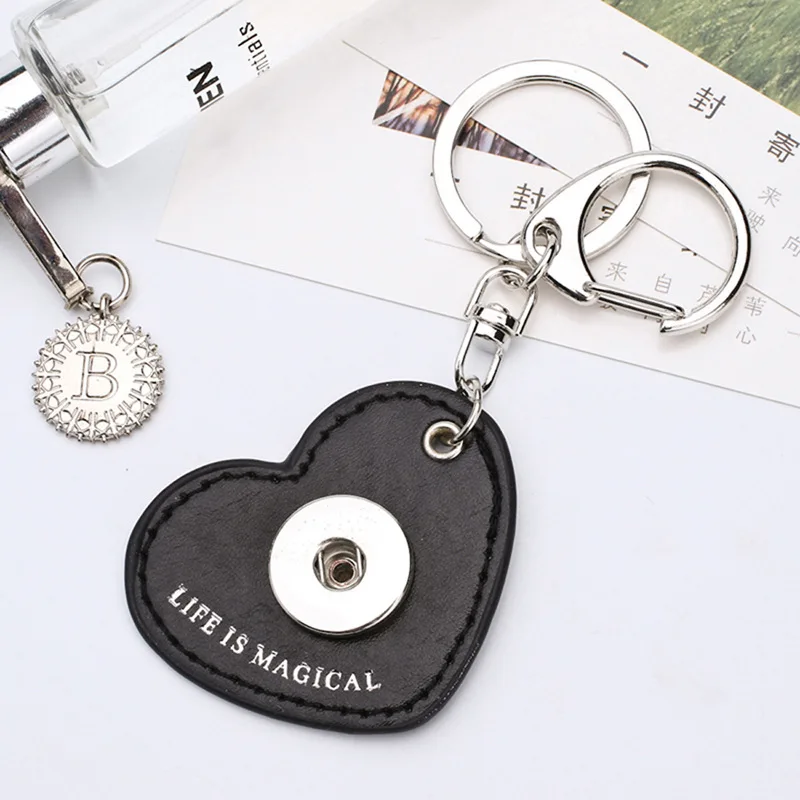 Модный 8 видов цветов Брелок с сердечком кожаный брелок кнопками подходит для DIY 18