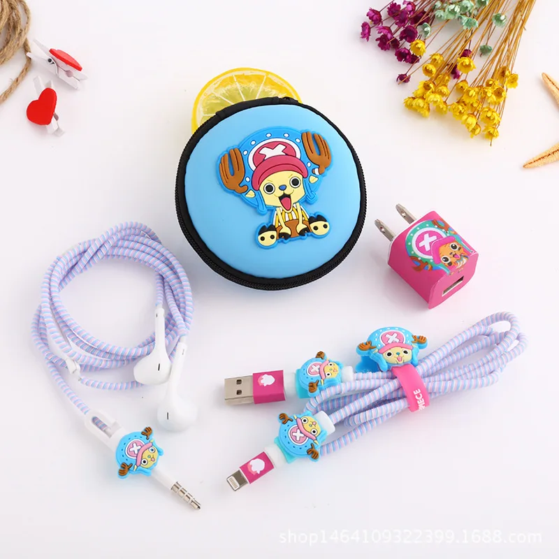 Красивый милый мультфильм USB кабель наушники протектор набор с кабелем Стикеры для намотки Спиральный шнур протектор для iphone 5 6 6s 7plus