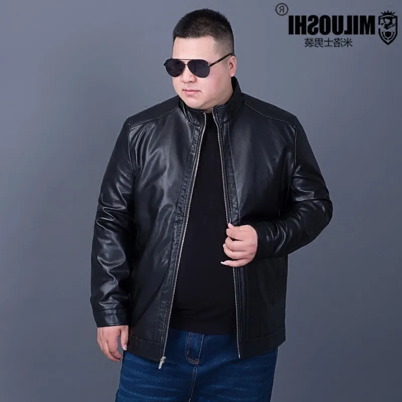 Мужские кожаные мотоциклетные куртки размера плюс 8XL7XL, мужская кожаная куртка, jaqueta de couro masculina, мужские кожаные куртки, мужские пальто - Цвет: 1