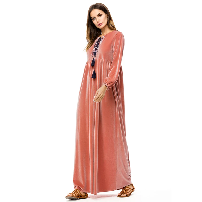 MISSJOY мусульманская турецкая исламская одежда для женщин abaya с длинным рукавом и v