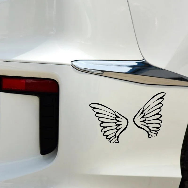 YJZT 16.6*9.3CM Beautiful Smart Cute Fairy Angel Wings Car Sticker Silhoutte Decal Black/Silver Covering The Body C20-1499 | Автомобили и