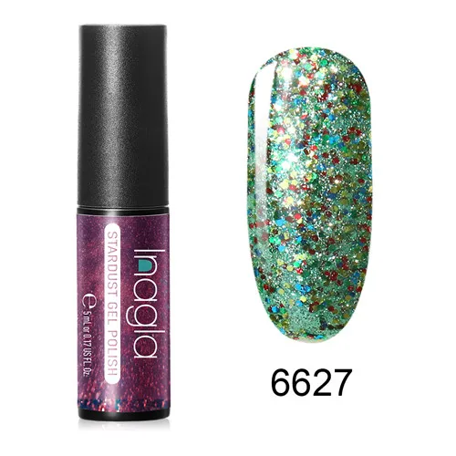 Inagla Starry Series Nail Polish 5ml Red Gold Blue Soak Off UV Gel Polish Glue Lacquer Manicure Nail Art Varnish Tool - Цвет: 6627