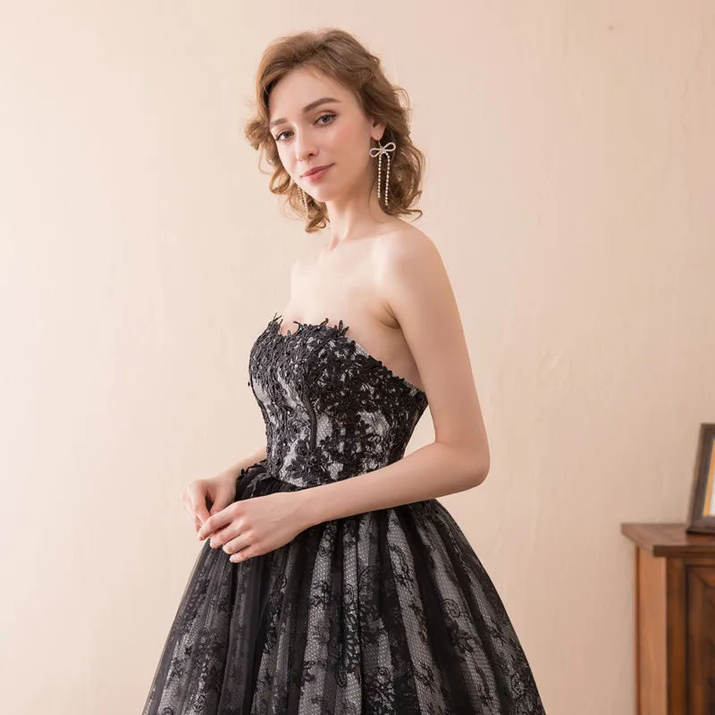 

In Stock Lace Sweetheart Trailing Appliques Ball Gown Party Dress Vestido de noche Long Evening Dresses robe de soiree 32618A