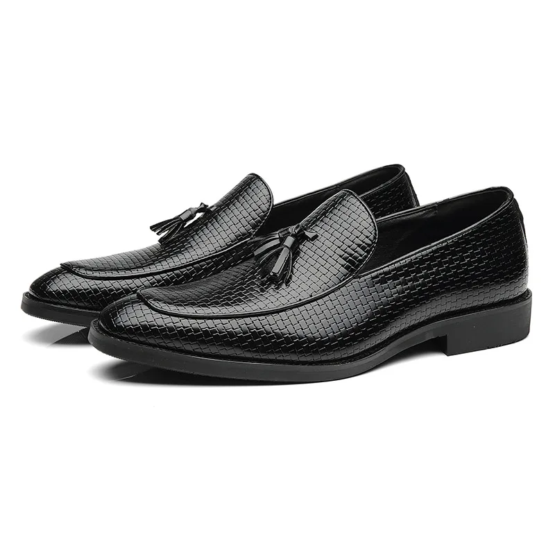 Men's Fashion Casual Split Leather Loafers Man business wave Tessel Moccasins Shoes Luxury Brand Designer | Обувь