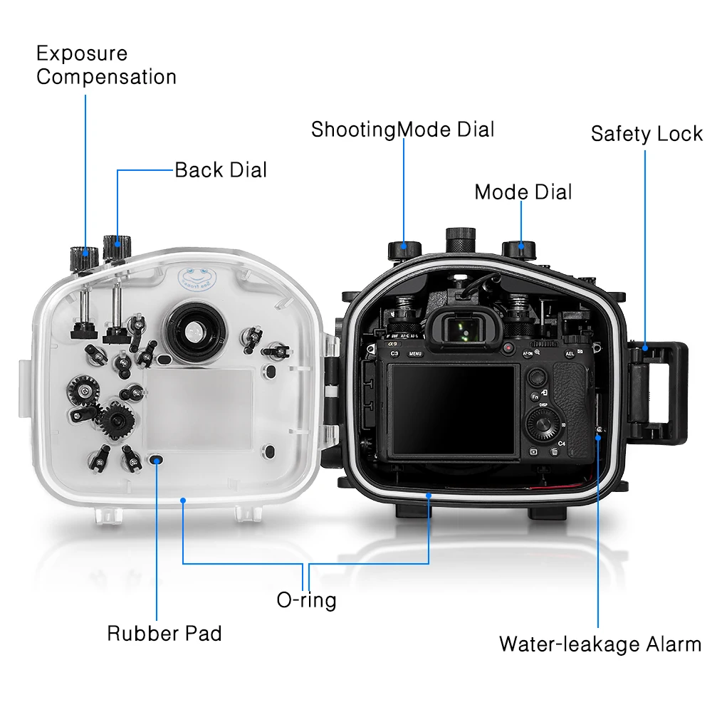 Водонепроницаемый чехол для камеры Sony A9 подводный Чехол всех функций сменная