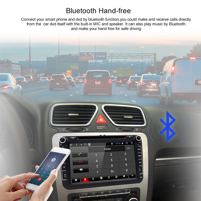 Junsun 2 din Автомобильный мультимедийный плеер авторадио 8 дюймов Android для VW GOLF 5 поло