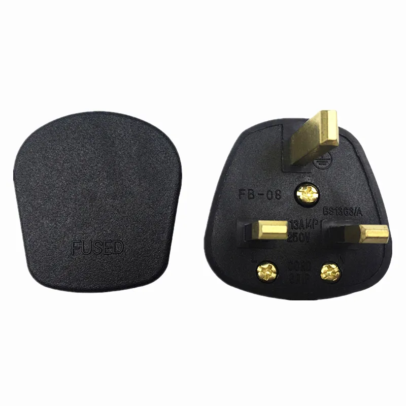 Высококачественный черный 3 контактный сетевой адаптер для бытовой розетки