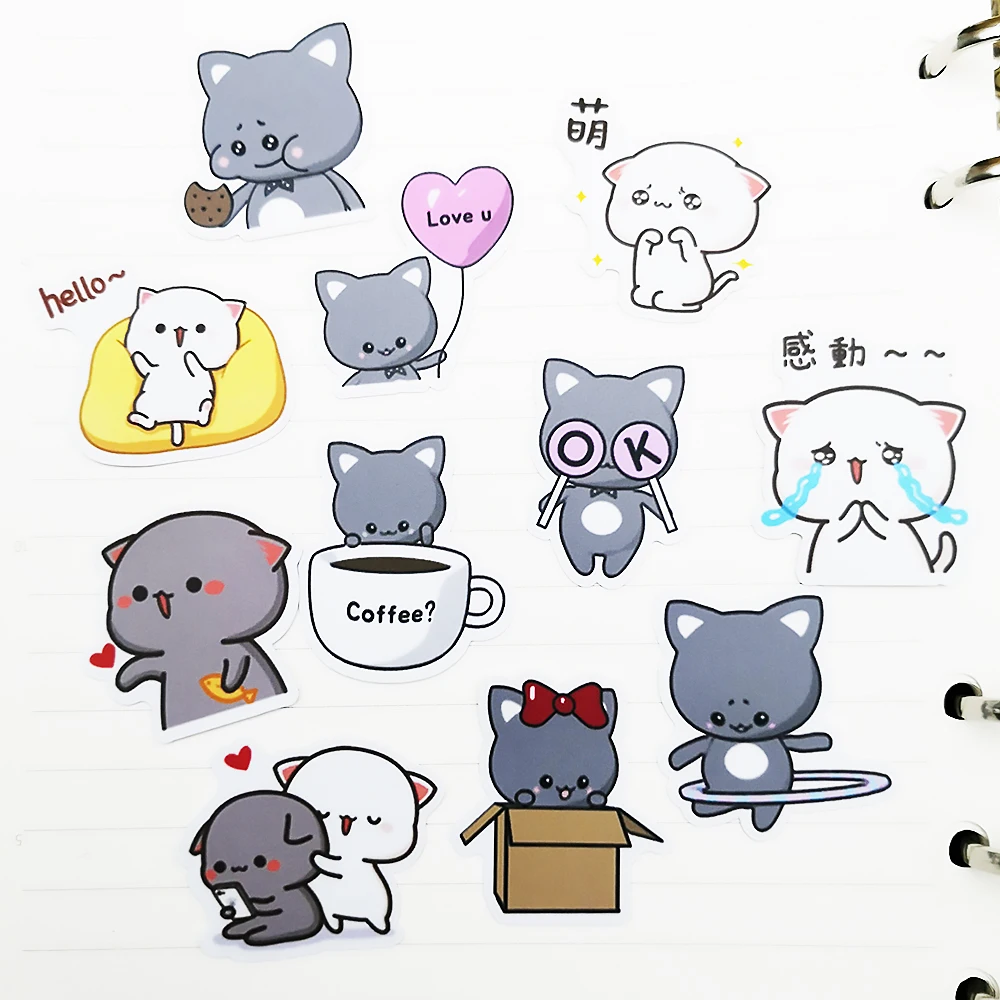 

20/40pcs Kawaii Baby Kitten Scrapbook Paper Sticker DIY Craft Decorative Paper Album Diary Random Not Repeat