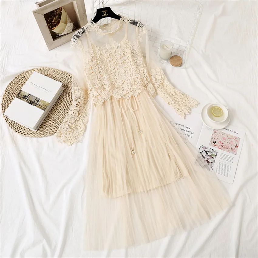 Новый летний комплект из двух предметов Модная женская весенняя обувь Кружевные