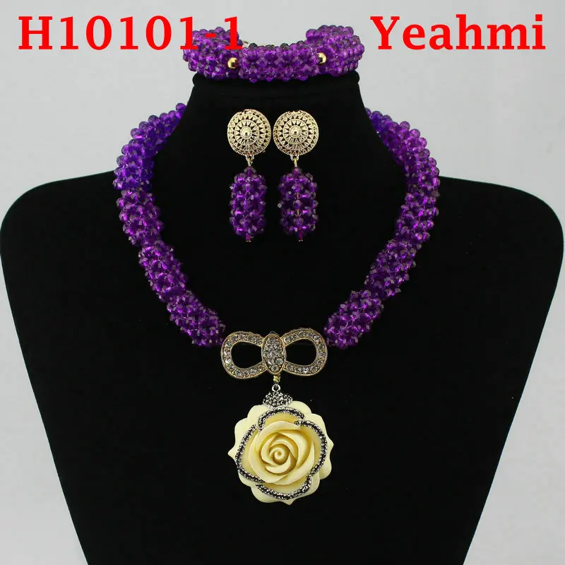 

2018 Free Shipping Nigerian Beads Wedding Jewelry Set Bridal Dubai Gold-color Jewelry Sets African Beads Jewelry Set H10101-1