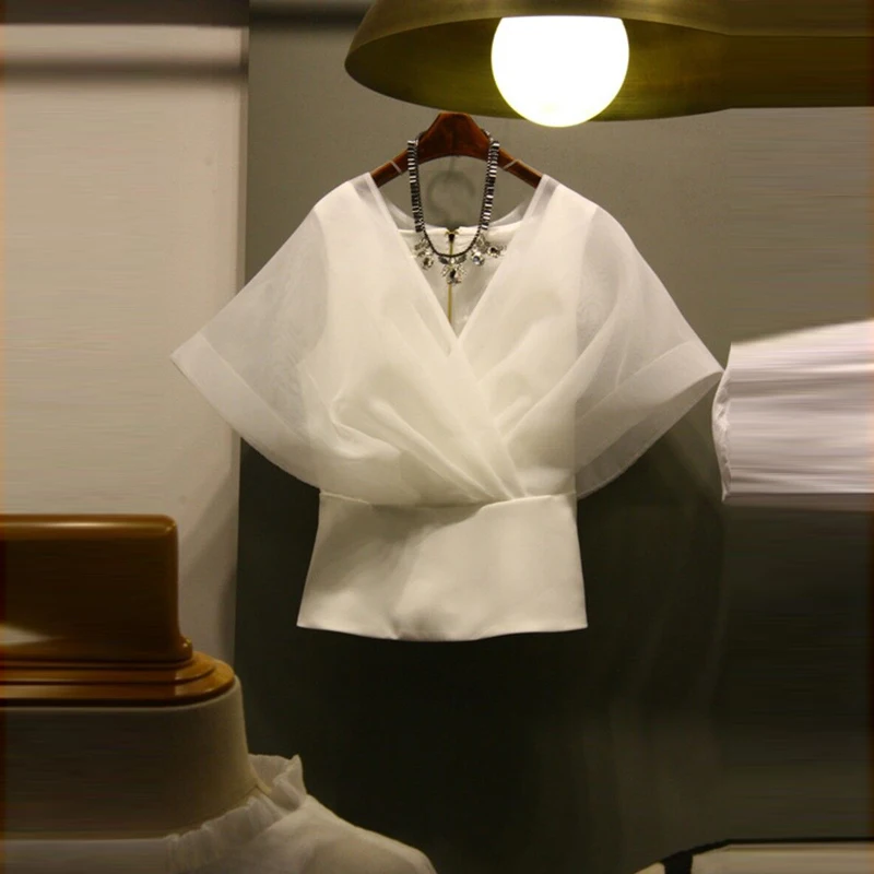 GETSRING женские блузки летние топы хлопковая белая рубашка 2018 Темпераментная