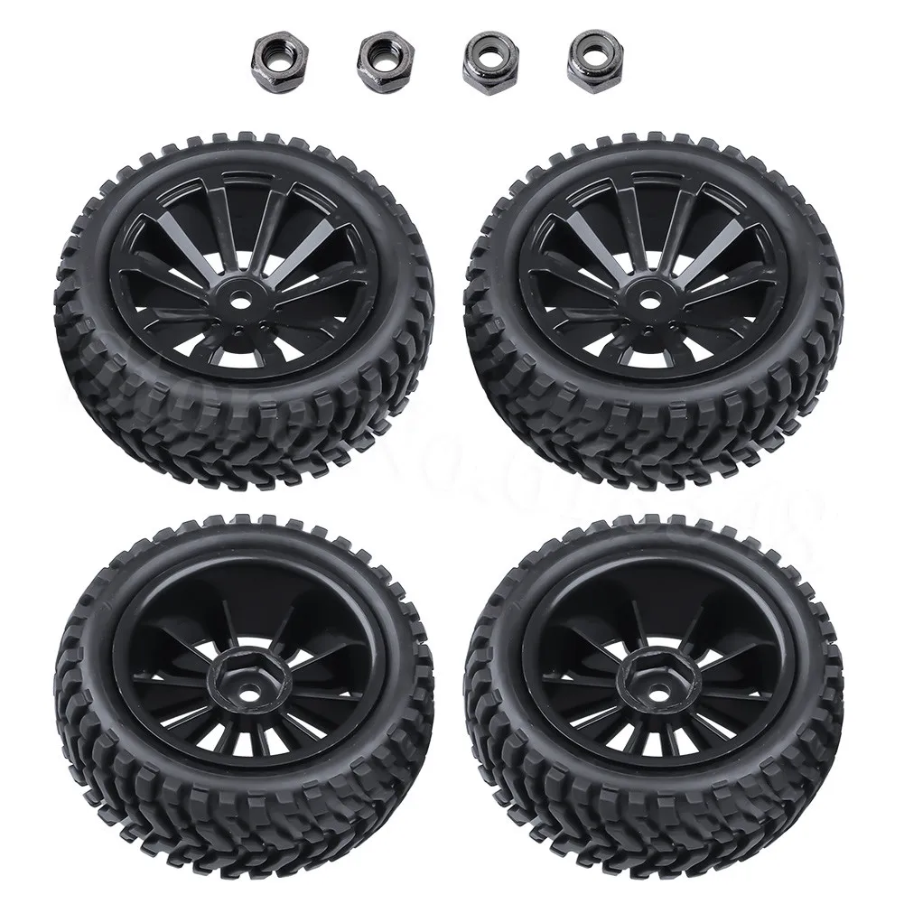 4-Pack 2,99 дюймов/76 мм Резиновый 1:10 RC раллийные автомобильные шины и колесные диски набор пены вставляется M4 Гайка 12 мм Шестигранная ступица
