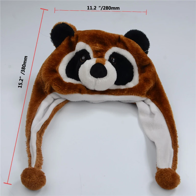 Плюшевый енот шапка Новинка Кепка костюм животного шапочка подарок на день