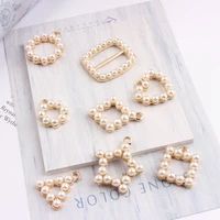 10pcslot imitation pearl geometry diy charm metal pendants gold color alloy charms for necklace jewelry making