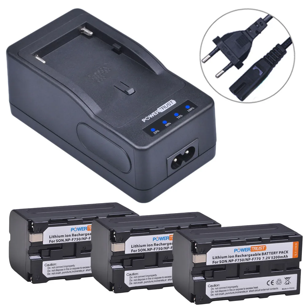 3Battery and Charger 1X5200 мА/ч, NP-F750 NP F750 NP-F770 F770 Батарея+ супербыстрая Зарядное устройство для sony NP-F550 F750 F530 NP-F960 NP-F970 F960 батареи - Цвет: 3Battery and Charger