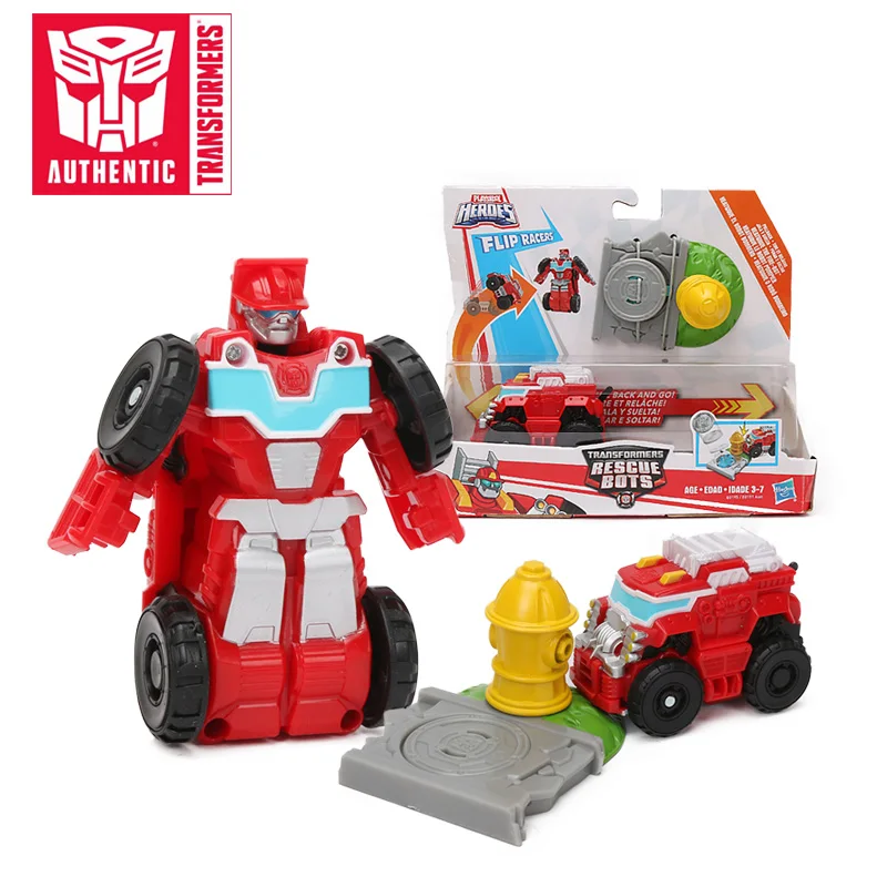 8 см Playskool Heroes Transformers Toys Rescue Bots Flip Racers Heatwave the Fire Bot аэропорт Blastoff Blades экшн