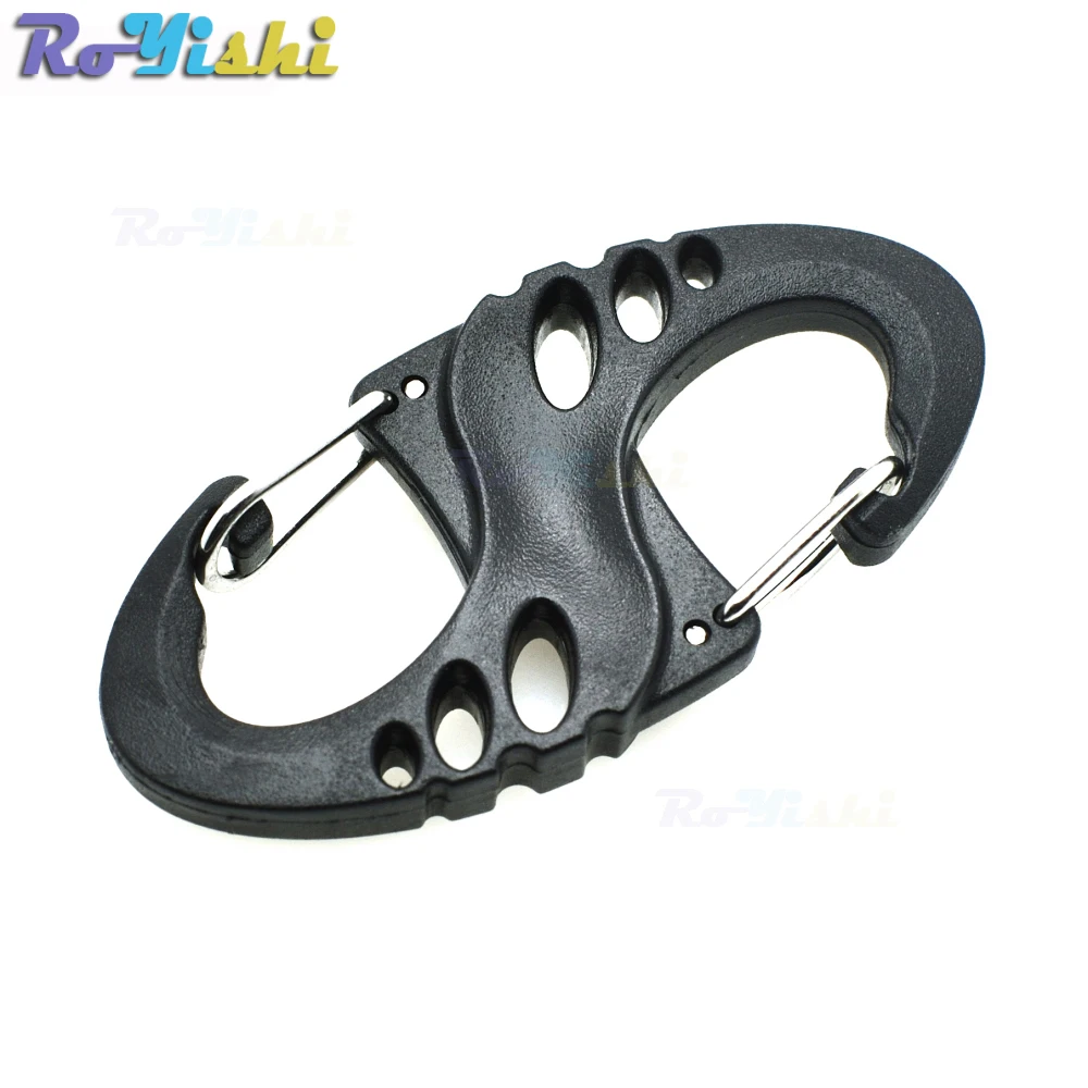 Зажим для браслета Paracord Пластиковый черный зажим в форме S 100 шт./упак.|bracelet