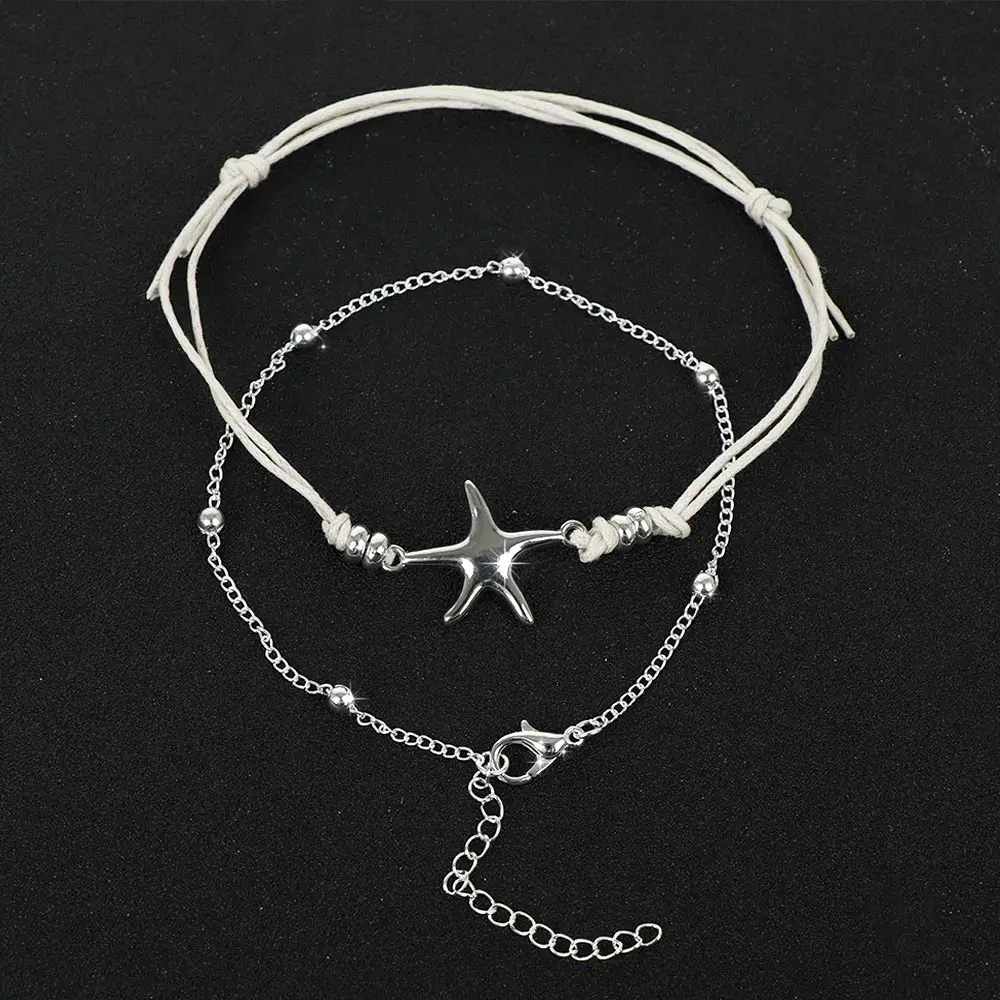 Женские браслеты с подвесками в виде морской звезды богемные регулируемые