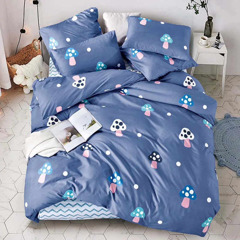 T1012 Alanna Printed Solid bedding sets Home Bedding Set 4-7pcs High Quality Lovely Pattern with Star tree flower - Цвет: T1012