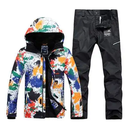 Зимний мужской лыжный костюм GSOU зимняя ветрозащитная Водонепроницаемая теплая