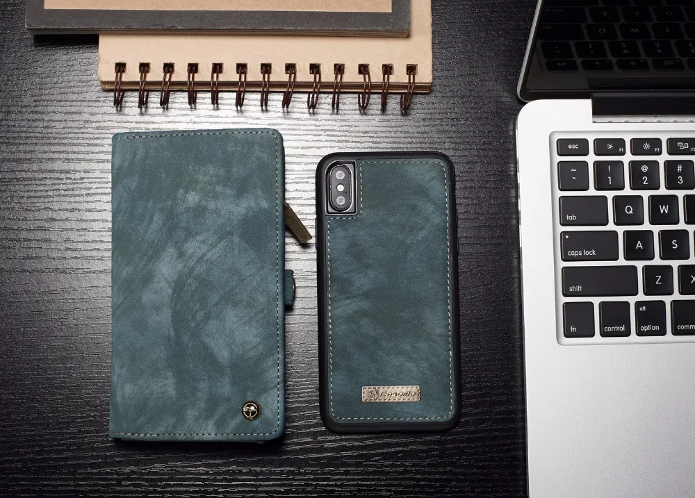 Для чехлов для iPhone X Премиум Ретро кошелек на молнии чехол из натуральной кожи Folio съемный магнитный чехол для Apple iPhone XS Carcase