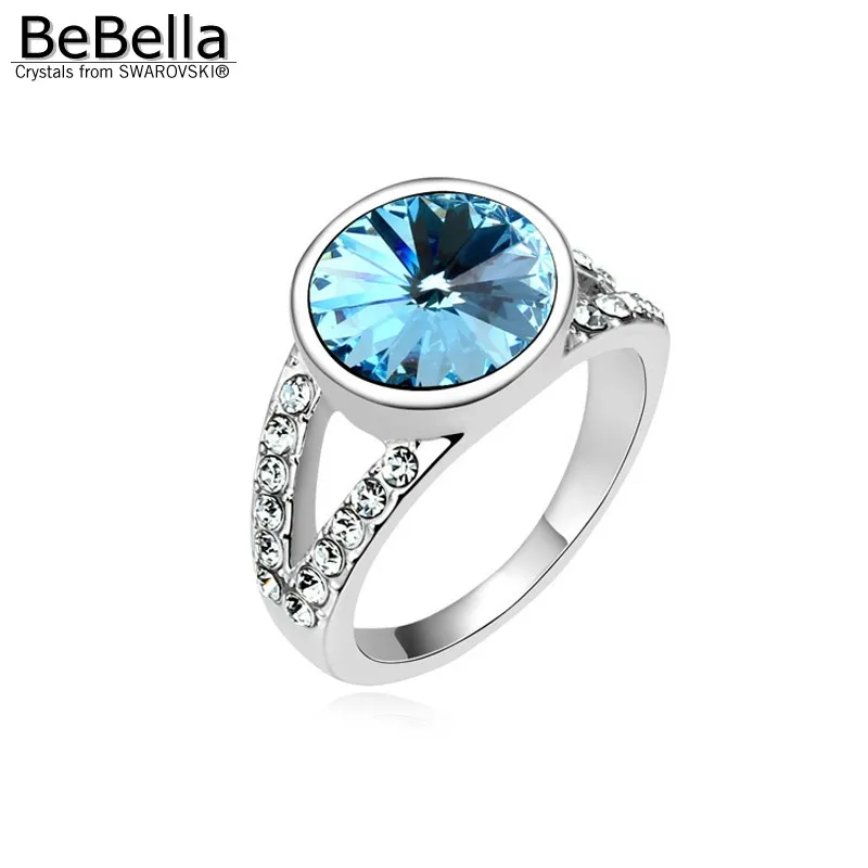 Женское кольцо с кристаллами BeBella круглое на палец Swarovski|women rings|crystal ring womencrystal rings