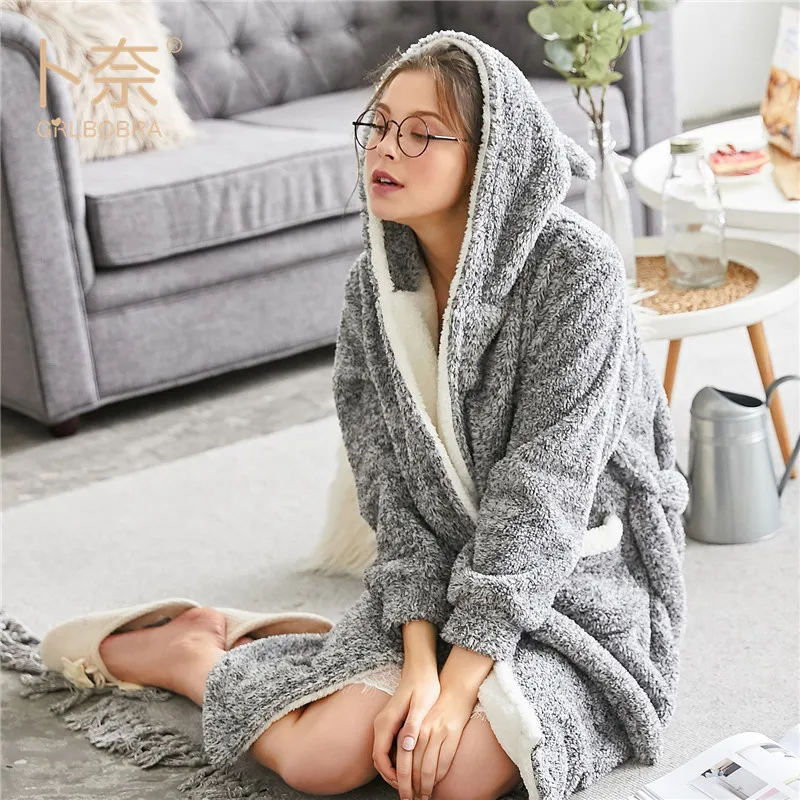 Женские халаты банные из кораллового флиса женское кимоно домашняя одежда для