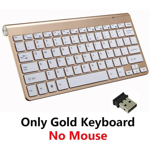Only Gold Keyboard 2,4 г клавиатура и мышь комбо набор Беспроводная мультимедийная клавиатура и мышь набор для ноутбука ПК ноутбук Mac планшет офисные принадлежности - Цвет: Only Gold Keyboard