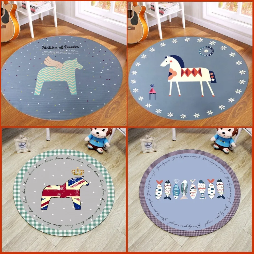 Милый дизайн мультяшный коврик для прихожей круглый ковер детской спальни