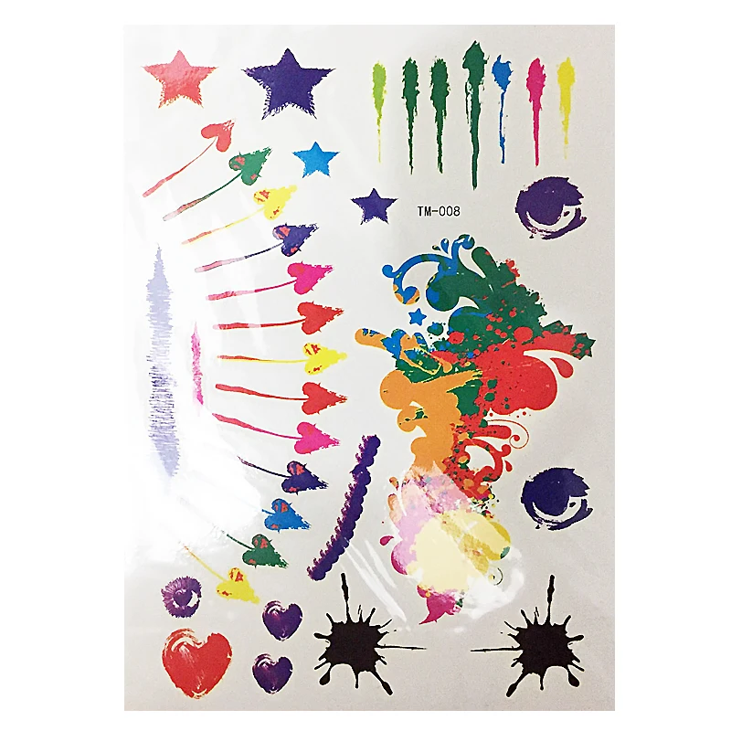 

1x DIY Body Art Temporary Tattoo Colorful Arrow doodle Watercolor Painting Drawing Decal Waterproof Tattoos Sticker