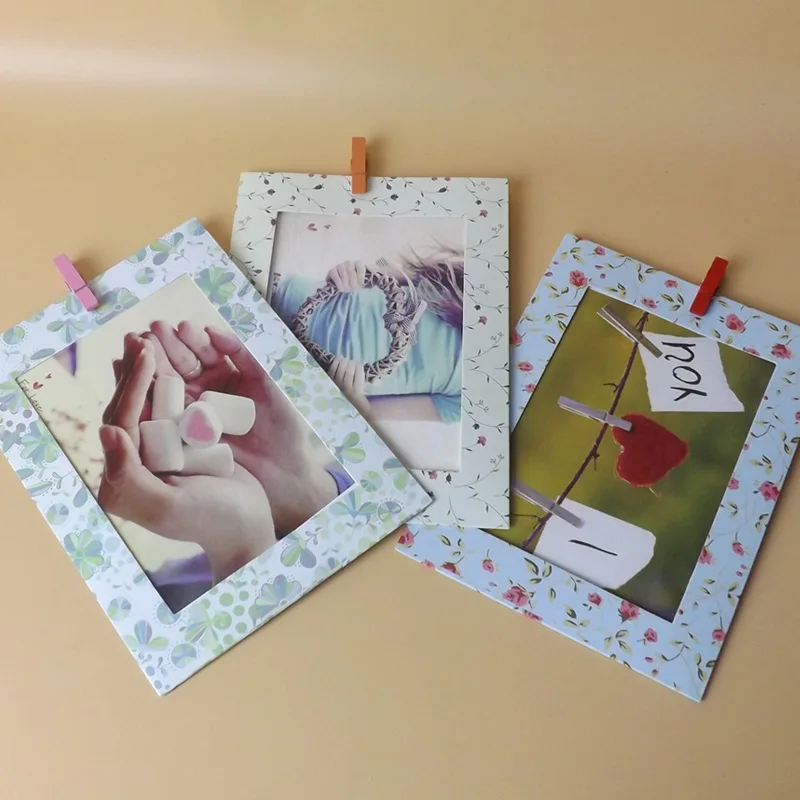 9pcs/set Photo Frame 6 Inch Creative Gift DIY Wall Hanging Paper Photo Frame Wall Picture Album