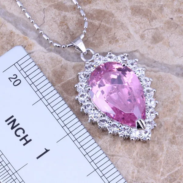 Женский комплект украшений серебряное покрытие серьги подвеска кольцо Размер 6 /