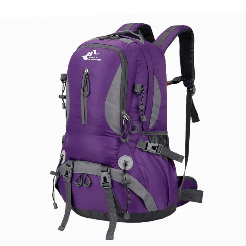 40L походные рюкзаки, свободный рыцарь, уличная спортивная сумка, походная сумка, дорожные сумки, мужские водонепроницаемые женские походные сумки, мужские рюкзаки - Цвет: Purple