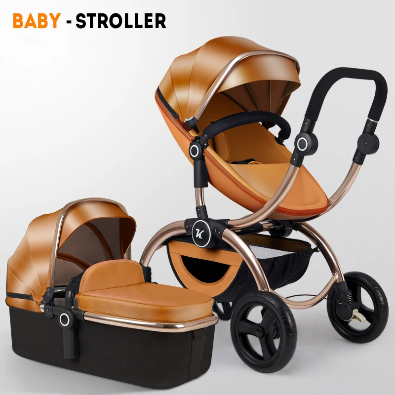 

Fast shipping ! High landscape 2 in 1 baby stroller can sit reclining lightweight folding baby pram