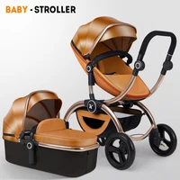 High landscape baby stroller European style two-way shock absorber trolley three-in-one folding reclining stroller