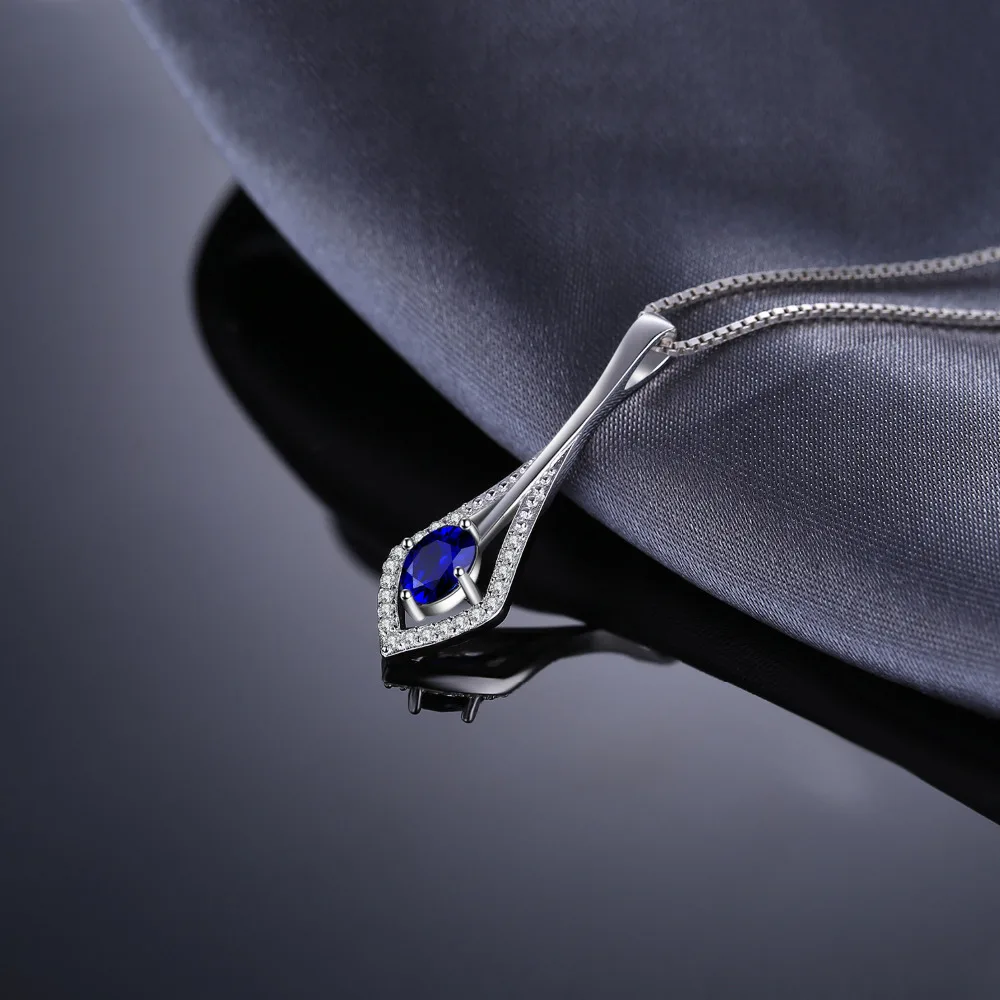 Jewelrypalace модные 0.7ct овальным вырезом создан сапфир кулон 925 стерлингового серебра
