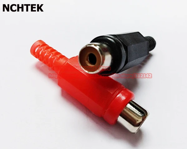 NCHTEK RCA Phono Female Jack паяльный Тип аудио видео кабель Разъем красный + черный сварка