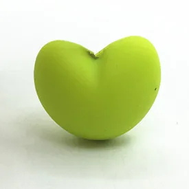 lime 10 шт./партия, хит, в форме сердца, свободные бусины для ожерелье-прорезыватель силиконовые бусины для детский прорезыватель BPA безопасный DIY бисер Прорезыватель - Цвет: lime