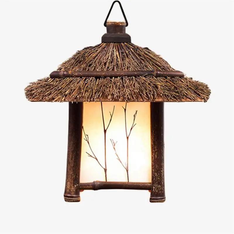 Пасторальный стиль подвесные светильники лампа бамбук e27 китайский/японский