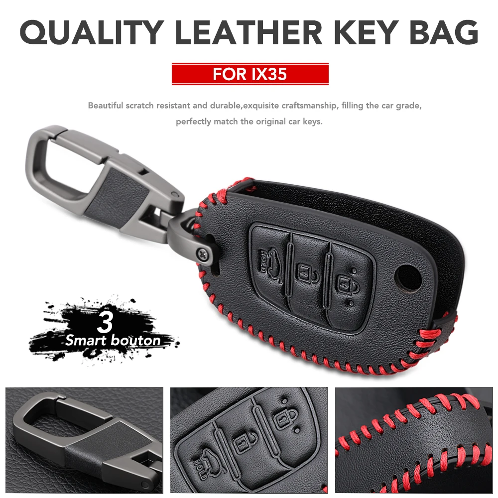 Автомобильный кожаный флип-чехол держатель для ключа защитный чехол брелок Hyundai