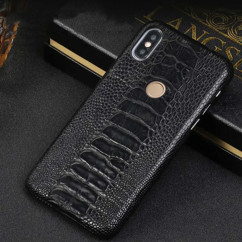 Чехол для телефона из кожи страуса xiaomi 8 настоящий кожаный чехол мобильного