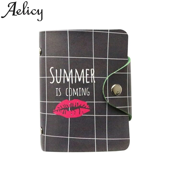 Женский Чехол для карт Aelicy из мягкой кожи с принтом в виде букв банковских