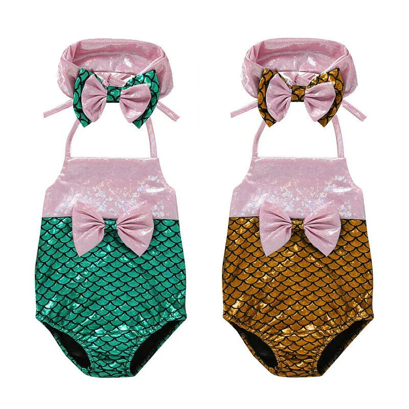 Для маленьких девочек Купальники Дети Одна деталь купальник бант с пайетками