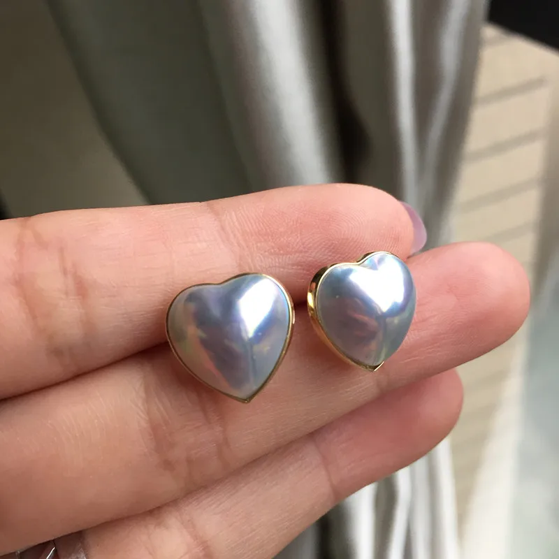 Женские Подарочные серьги гвоздики в форме сердца длинные из японского морского