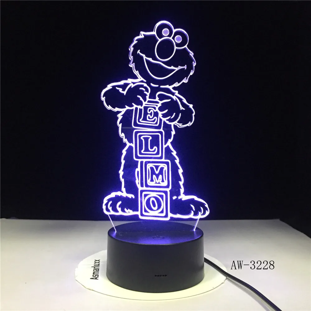 Elmo большая птичья Затирка настольная лампа изменение цвета Lampen детский ночник USB