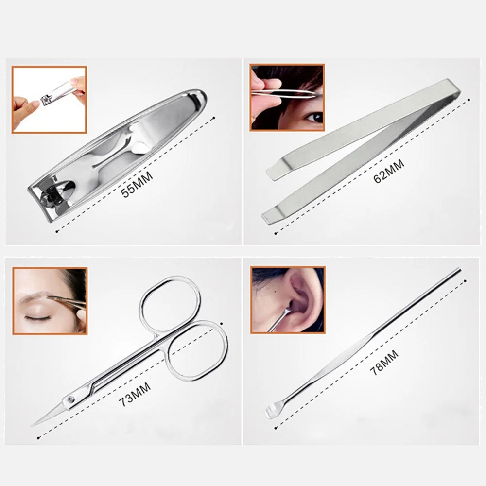LKE 4 шт./компл. инструменты для ногтей наборы и наборы машинка для стрижки ногтей маникюрный набор кусачки и триммеры педикюр ножницы наборы для макияжа инструменты